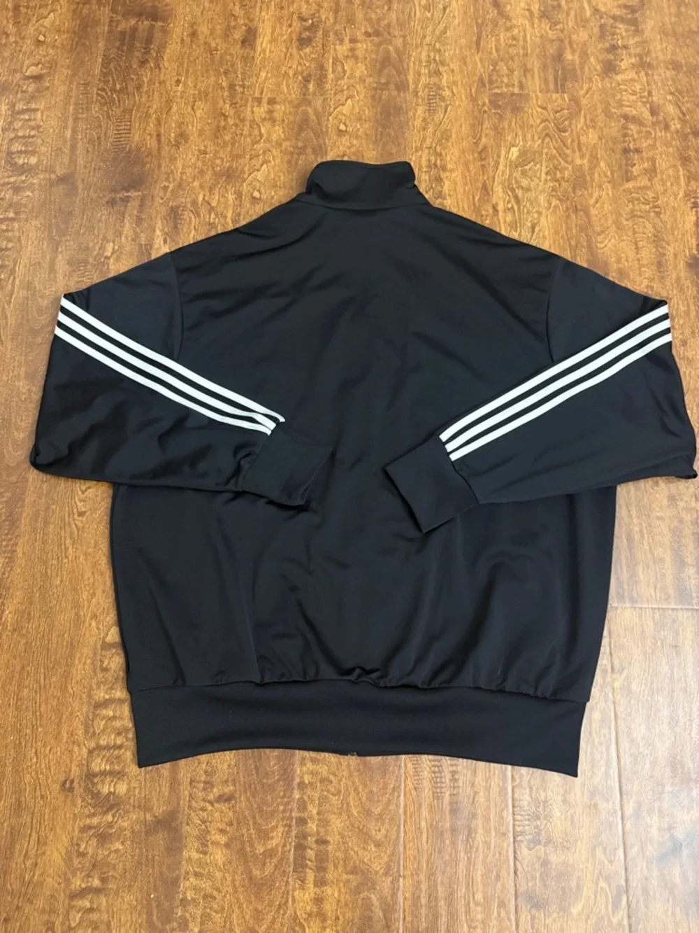 adidas Men’s Black Track Jacket with White 3-Stripes Size XL